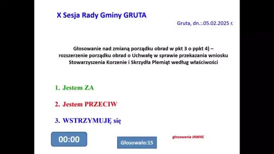 X Sesja Rady Gminy Gruta - 05.02.2025 r