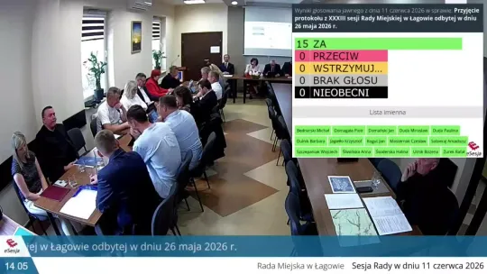 XXXIV Sesję Rady  Miejskiej w Łagowie IX kadencji - 11.06.2026r.